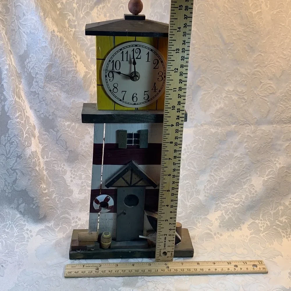 Light House Clock Boathouse Boat Tackle Box Bait Netting Lifesaver Red White